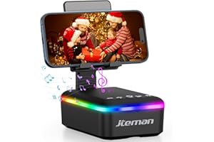 JTEMAN Gifts for Men Women,Cell Phone Stand with Bluetooth Speaker,LED Light,and Lanyard,Cool Tech Gadgets,Unique Birthday Gifts for Men Husband Mom Dad