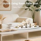 GoMaihe 4-Piece Wooden Tealight Candle Holder Set with Heart Tray view 6