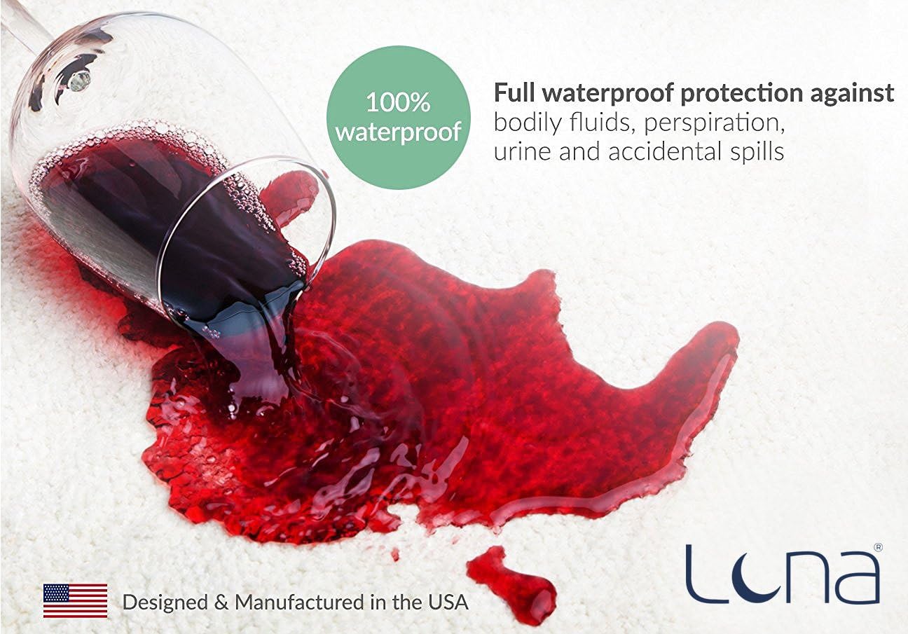 LUNA Queen Size Premium Hypoallergenic Waterproof Mattress Protector - Made in The USA - Vinyl Free: Home & Kitchen