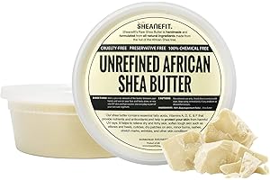 Sheanefit Raw Unrefined African Shea Butter, Natural Body Butter, Soft & Smooth Daily Moisturizer For Face & Body Ivory 8oz (Pack of 1)
