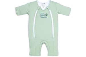 Magic Sleepsuit Baby Merlin's Cotton Baby Swaddle Transition Product - Soft and Cozy Design, Double Zipper for Easy Diaper Changes, Promotes Safe Sleep, 3-6 Months - Sage Green - Small 12-18lbs