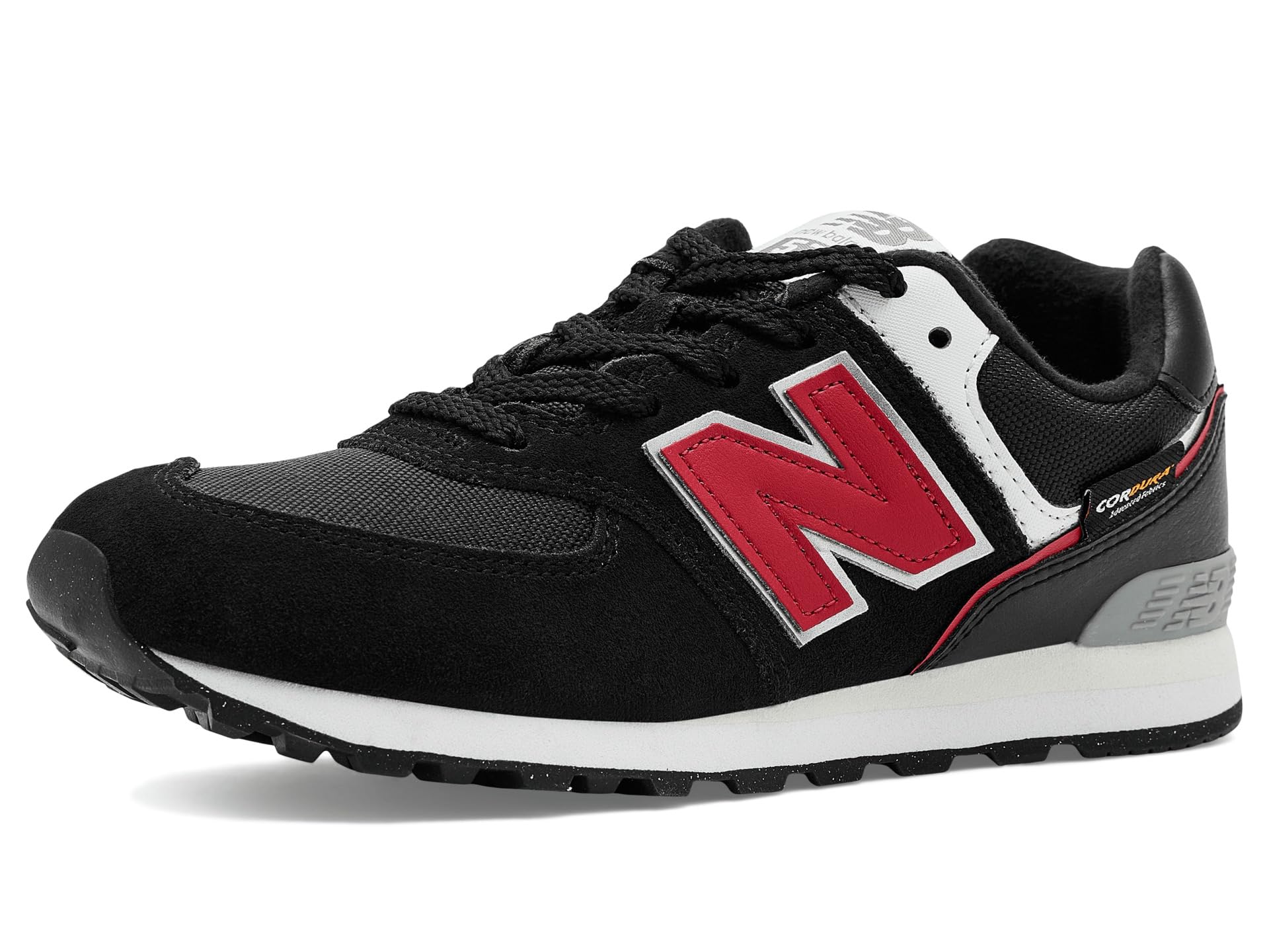 New Balance Kid's 574 V1 Lace-Up Sneaker, Black/Shadow Red, 5.5 W Big Kid Image