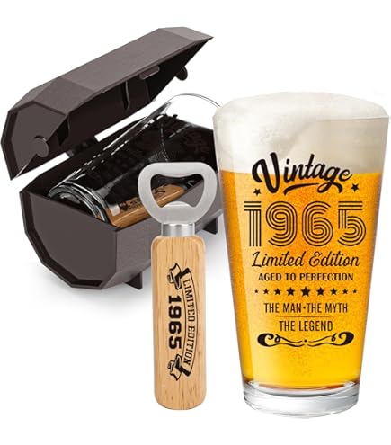 Regalo Hombre Regalo 60 Cumpleaños Hombre Copa Cerveza 1965