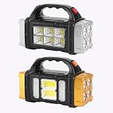 Super Bright Handheld Spotlight 10000 Lumens, 12H Long Battery Life, Portable LED Searchlight with Side Floodlight, Durable Waterproof Flash Light for Hurricane Power Outage Outdoor Work, Black