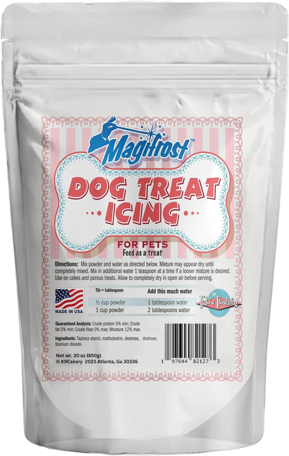 Photo 1 of K9Cakery Magifrost Icing for Dog Treats - Create Vibrantly and Dog-Safe Delights | Made in The U.S.A. | Simple Ingredients and Convenient | Gluten & Grain-Free Perfect for Dog Treat Businesses (30oz)