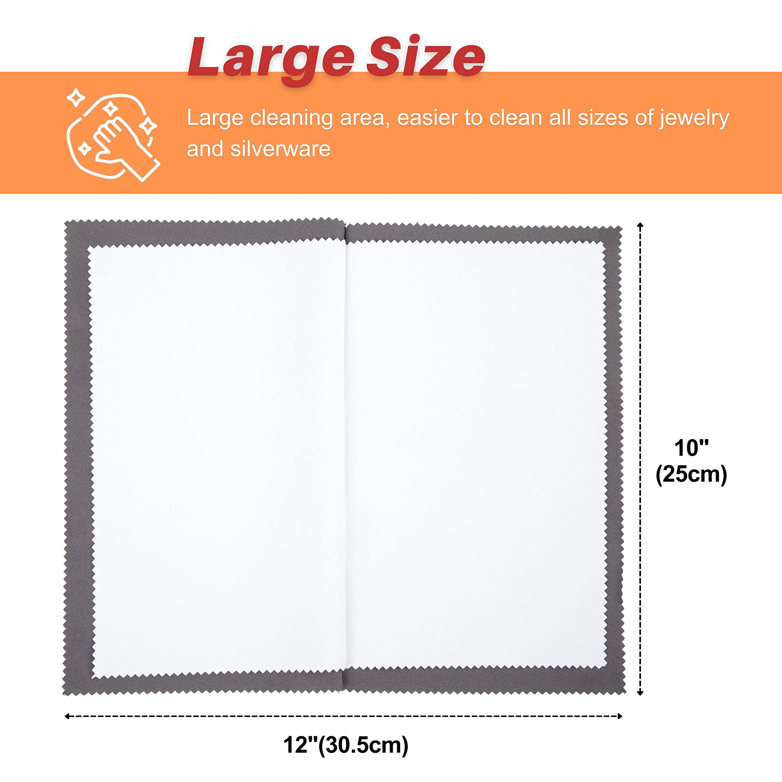 CATIFLIN 3PCS Dark Gray Silver Polishing Cloths, 10