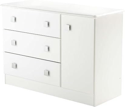 Pmp Commode 3 Tiroirs Avec Penderie 1 Rayon 1 Penderie Laque Blanc Amazon Fr Bebes Puericulture