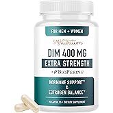 DIM Supplement 400MG Extra Strength | Hormone Balance for Men and Women | Menopause, Acne, Hot Flashes Relief, Prostate Support & Antioxidant Support | Soy-Free, Gluten-Free | SMNutrition | 90 Ct.