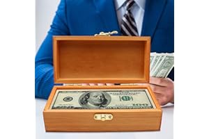 DNOIFNE Wooden Lockable Currency Tray, Single Row Currency Tray, Cash Organizer Money Storage Box, Money Organizer for Cash (Bronze)