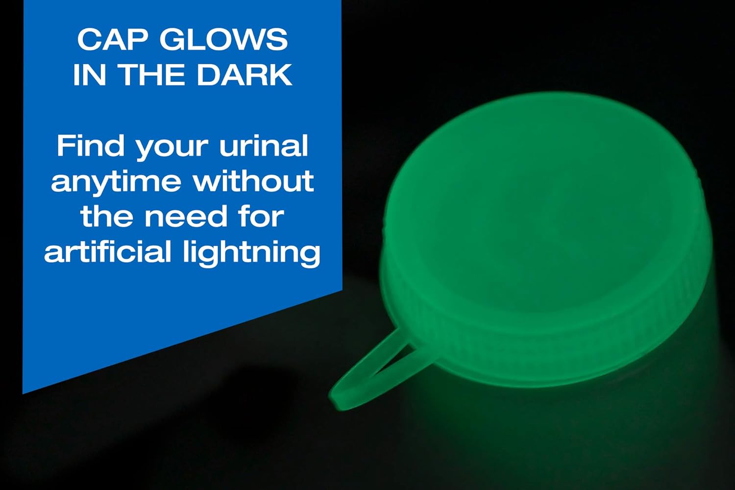 Urinals for Men Glow in The Dark Lid by Tilcare (2 Pack) - 32oz/1000mL Thick Plastic Mens Bedpan Bottle with Screw-on Lid - Spill Proof Urinary Chamber - Male Portable Travel Pee Bottles: Health & Personal Care