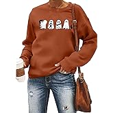 MNLYBABY Halloween Sweatshirts Women Cute Ghost Shirt: Oversized Coffee Lover Fall Pumpkin Sweater Spooky Hoodie Top