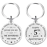 Laluminter Happy Work Anniversary May You be Proud of the Work You Do Keychain Gifts for Employee Staff Coworkers Colleague