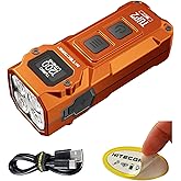 Nitecore TUP2 (Tup 2) 1200 Lumen Rechargeable Metal Keychain Flashlight – Multi-Color Temperature (Warm/Neutral/Cool) EDC Light USB-C Fast Charging Digital Display Lightweight with NSticker (Orange)