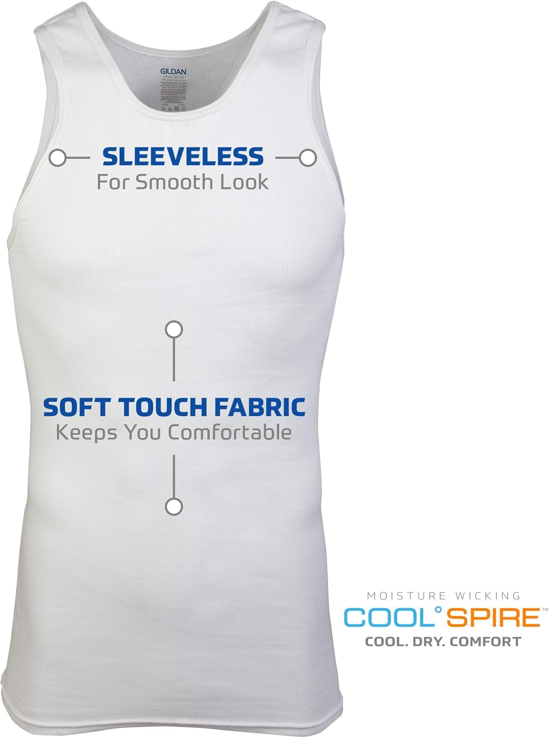 Gildan Men's A-Shirts Tanks Multipack at  Men’s Clothing store