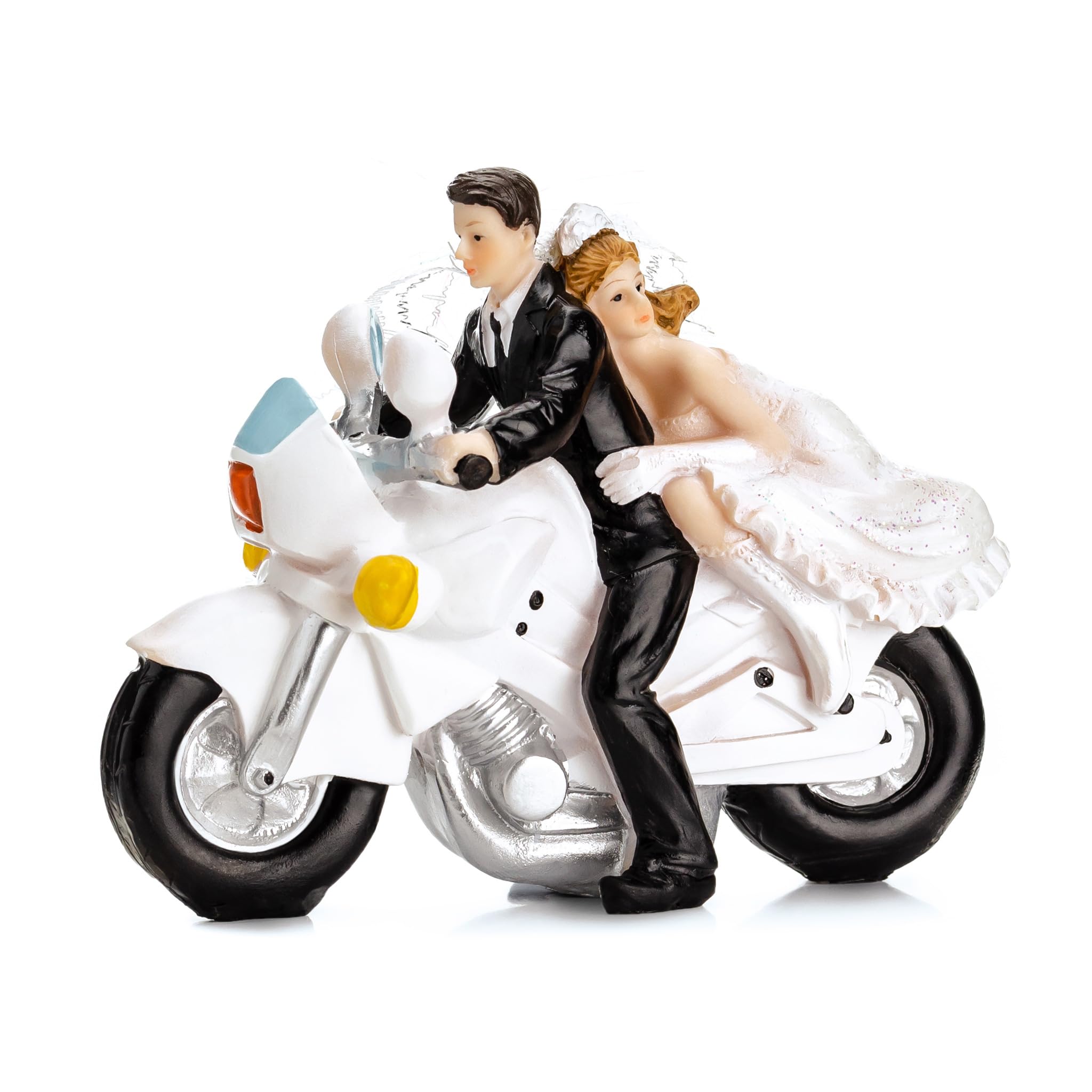 Hochzeit Tortenaufsatz Figur Brautpaar auf MOTORRAD Tortendeko