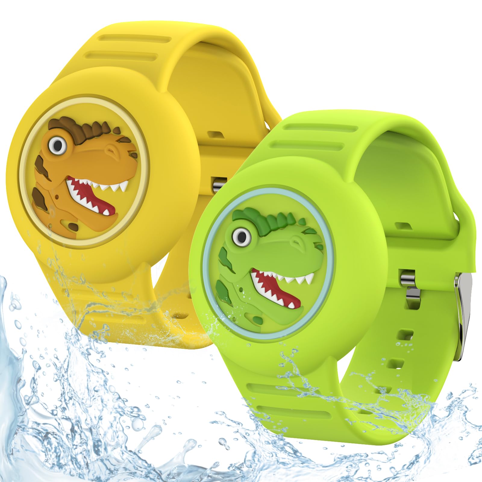 Photo 1 of HLHGR Airtag Bracelets for Kids?Waterproof Air tag Watch Bracelets for Kids-Soft Silicone Hidden Air tag Wristband Lightweight GPS Tracker Holder Watch Band for Child Cartoon [2 Pack]