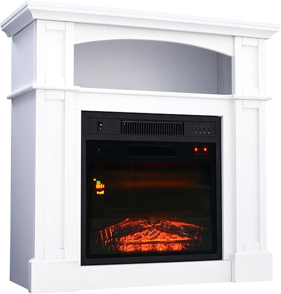 HOMCOM Elektrokamin Kaminofen Wandkamin Elektroheizung LED Ferbedienung