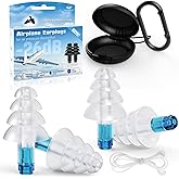 Ear Plugs for Airplane Pressure Relief, 2 Pairs Adults Soft Silicone Reusable Airplane Earplugs 26dB, with Silicone Connector Cord, Travel Essentials for Flying, Ear Protection Earplugs for Plane