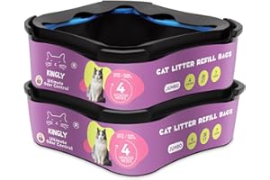 KINGLY Premium Cat Litter Refill Bags |Jumbo 28FT 2-Pack | Lasts Up to 8 Months | 2 Cartridges for Superior Odor Control