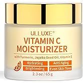 Vitamin C Face Moisturizer, Brightening & Anti-aging Face Cream with Turmeric for Dark Spots, Wrinkles & Uneven Tone, Glowing Skin Care Hydrating with Niacinamide & Squalane for All Skin Types, 2.3 Oz