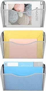 EasyPAG 6 Pocket Landscape A4 Mesh Hanging Wall File Holder Pack of 6 Silver view 4