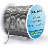 Lead Wire Solid Core Roll 1 Lb Spool &mdash; Soft High Density Lead Line for Fishing Sinkers, Drift &amp; Dragging Weights, Fly Tying Crafting Material with 5/64", 1/8", 3/16", 1/4" Gauge Available