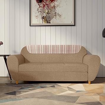 Godrej Interio Petal Three Seater Sofa Matte Finish Sand Beige