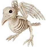 Crazy Bonez Skeleton Bird Halloween Decoration, 5.5 Inch | Realistic Bone Design with Poseable Beak, Durable All-Weather Plastic Spooky D&eacute;cor for Indoor or Outdoor Displays