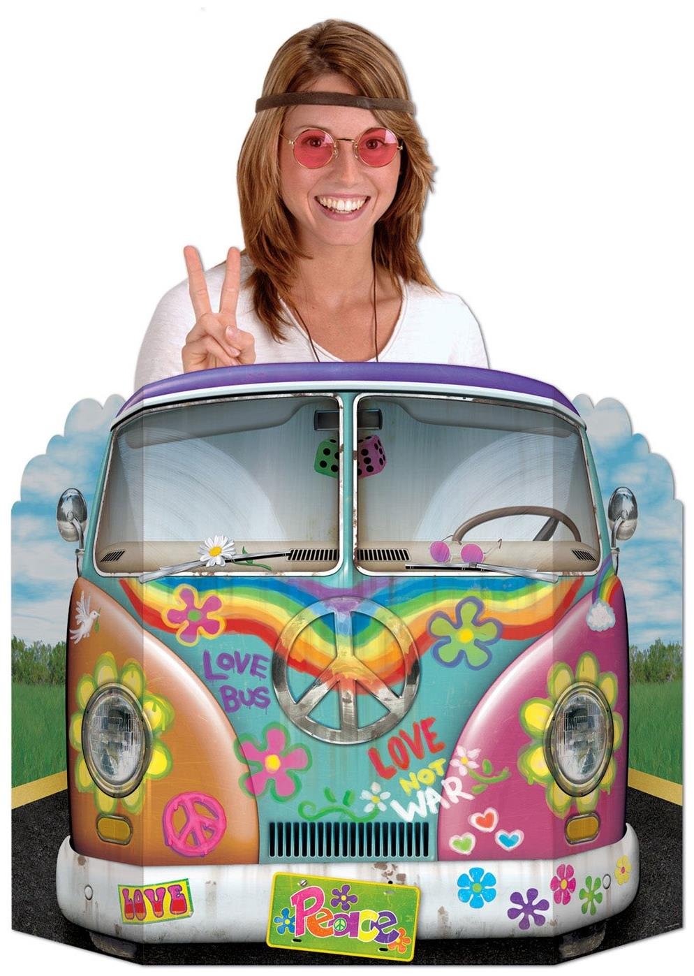 A Beistle Creation 57950 Hippie Bus Photo Prop, Paper, Multicolor