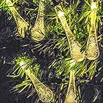 Solar String Lights,Sogrand Outdoor Garden Decorative Light Landscape Lighting 60 LED Waterdrop Warm White LED for Party Patio Yard Pathway