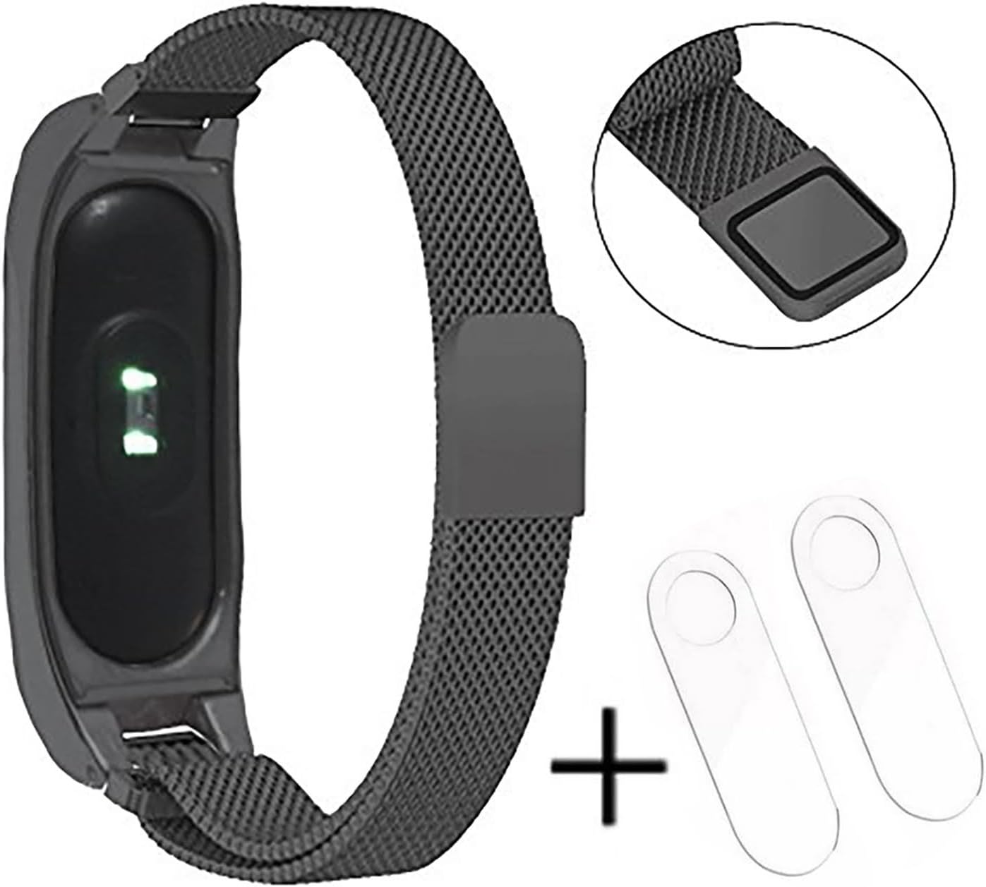 Mi volume, 2 bracelet, band, wave textured, silicone strap, replacement wristband for Xiaomi Mi Band 2 SmartWatch wrist strap, 4 pieces, multicolour