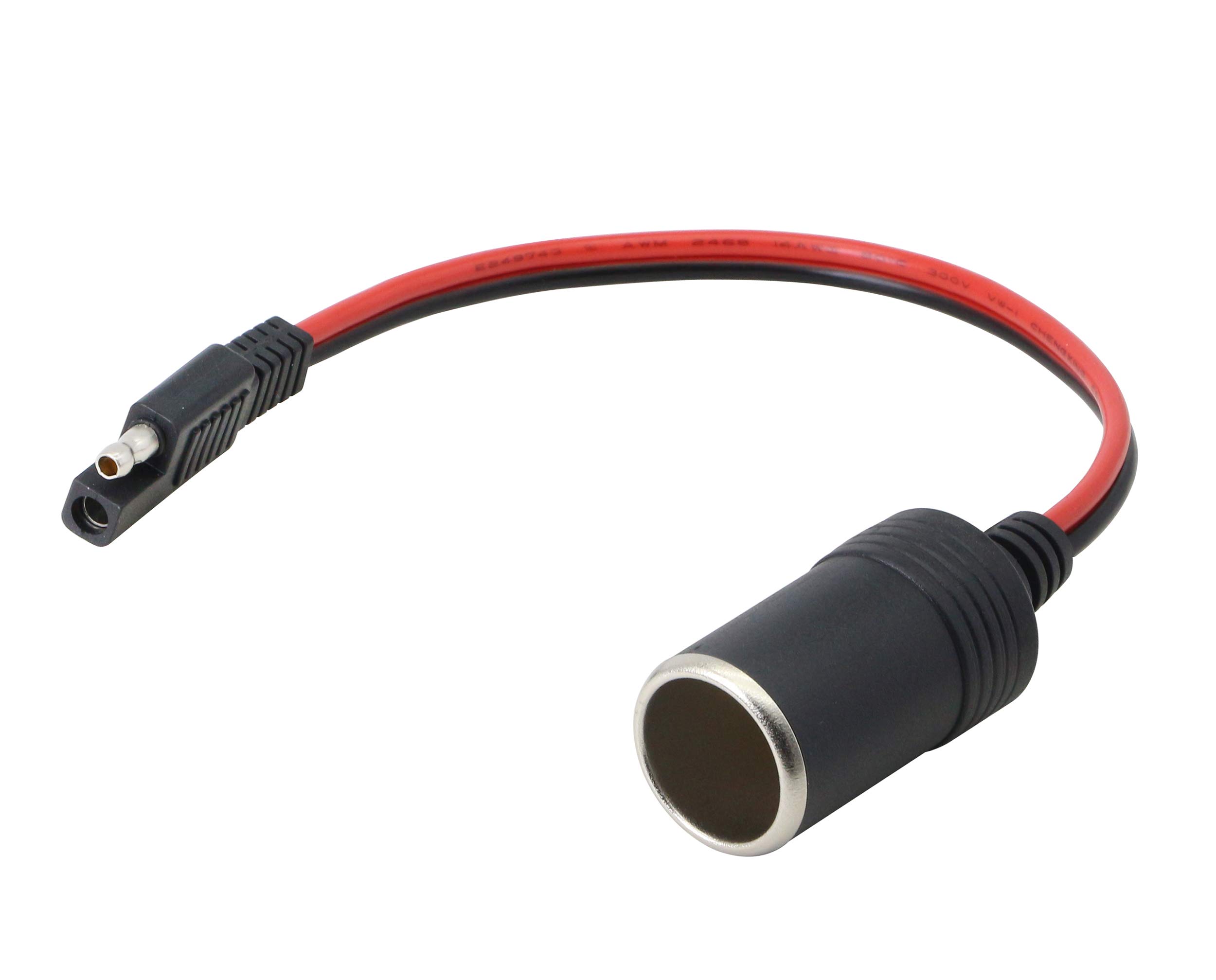 CERRXIAN 14AWG SAE to Cigarette Lighter Socket 12V-24V Extension Cable Extension Charging Cable, Car Cigarette Lighter Female Socket to SAE Quick Disconnect Adapter