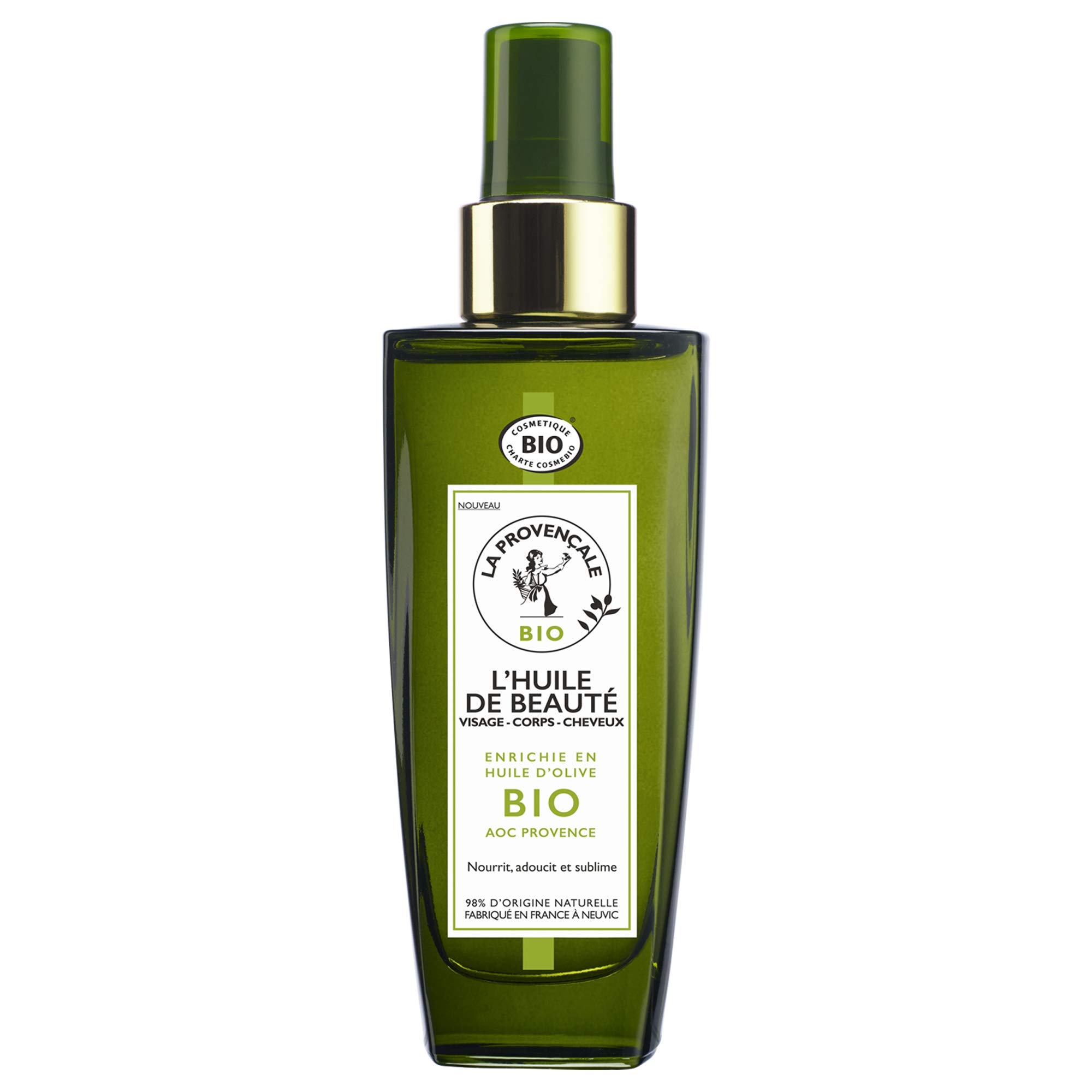 La Provençale – Beauty Oil for Face and Body Hair – Certified Organic Care – Organic Olive Oil AOC Provence – For All Hair Types and Skins, Even Sensitive – 100 ml