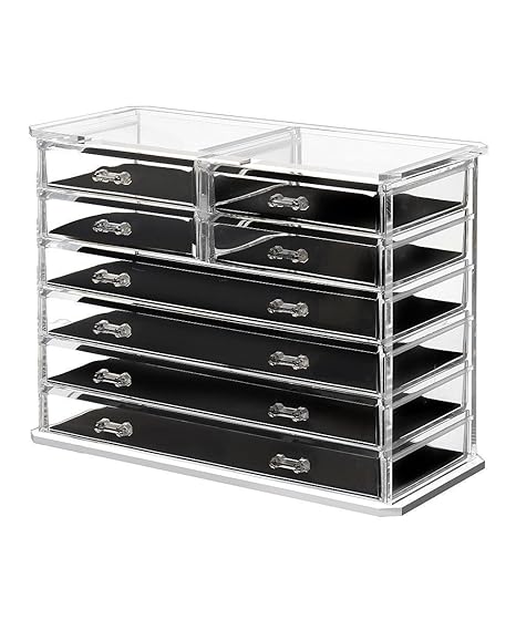 Saganizer Clear Acrylic Jewelry Organizer And Makeup Organizer
