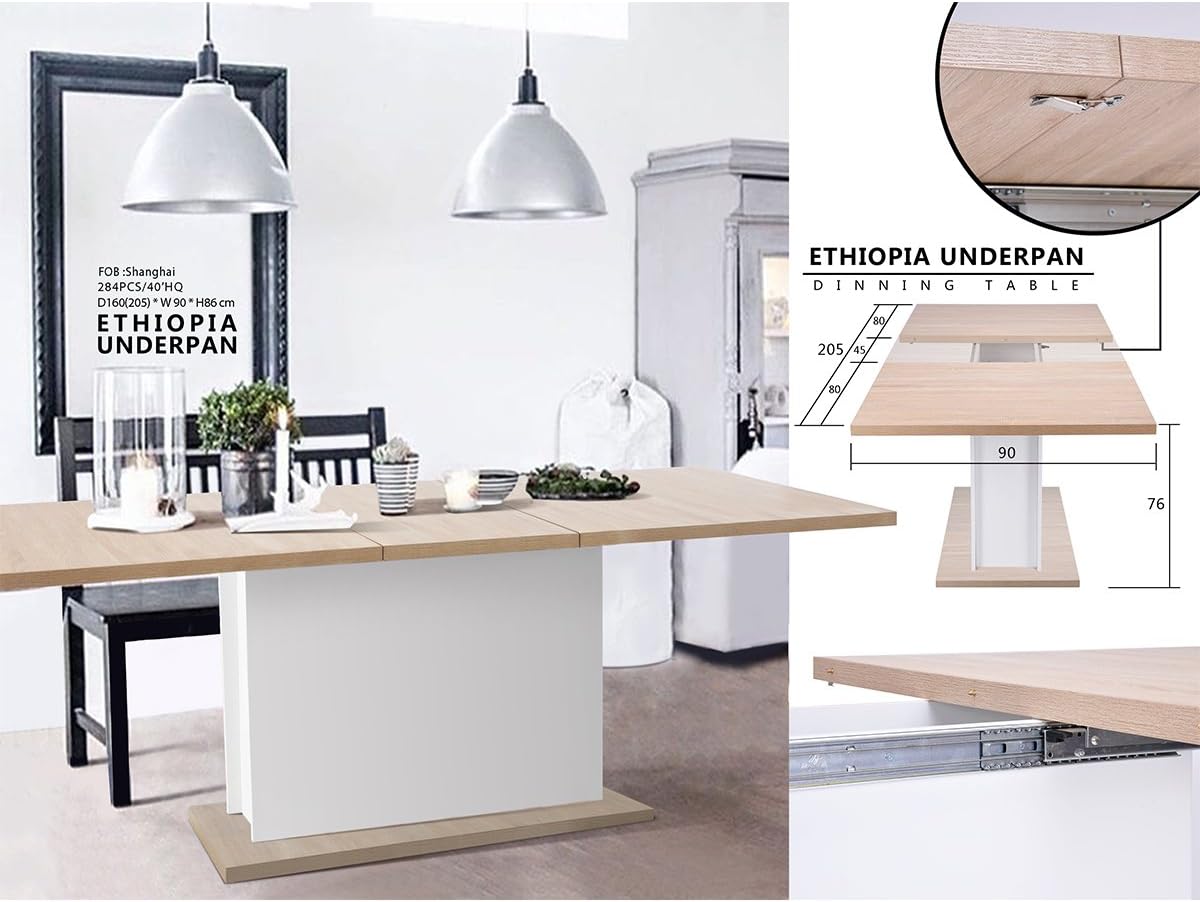 Extension Dining Table Extendable Rectangular Dining Table Multi-function Space Saving Wood Indoor Outdoor Picnic Party Dining Camp Table