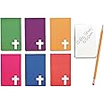 Fun Express Religious Notepads With Cross Design - Easter Notepads - Bulk set of 24 - Church Stationery, Sunday School Handouts, Christian Party Favors, Easter Party Favors