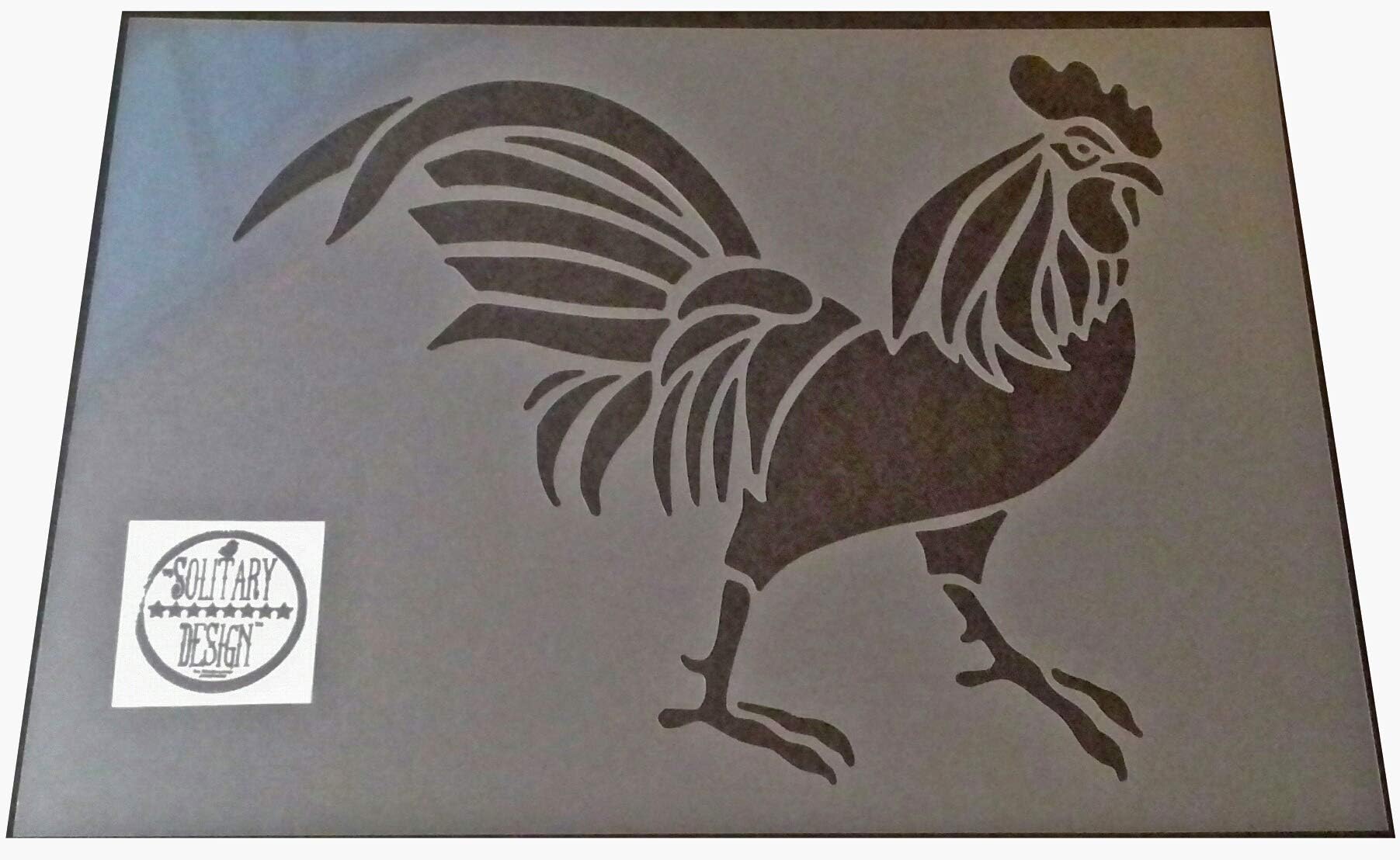 Shabby Chic Stencil Cockerel Rooster Chicken Rustic Mylar Vintage A4 297x210mm Wall Art