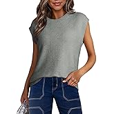 Dokotoo Sweater Vest Women Casual Crewneck Sleeveless Sweaters for Women Solid Loose Cable Knit Tank Tops
