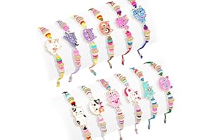 CAABISO 12 Pcs Cat Bracelets for Girls, Adjustable Friendship Bracelets Gifts Bulk for Girls Braided Woven Charm Bracelets fo