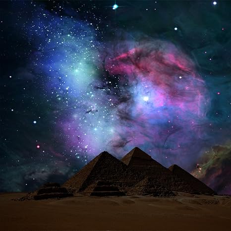 Amazon 自然な風景がテーマの写真背景布 10 X 10フィート ピラミッド 紫の夜空の光る星 スカイ背景幕 結婚式 ブース ビニール 写真スタジオ小道具 バックペーパー 背景布 通販
