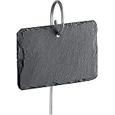 GardenMate 5-Pack Natural Style Slate Plant Labels (4"x 2 3/4") Hanging from a Stainless Steel Metal Rod (17")