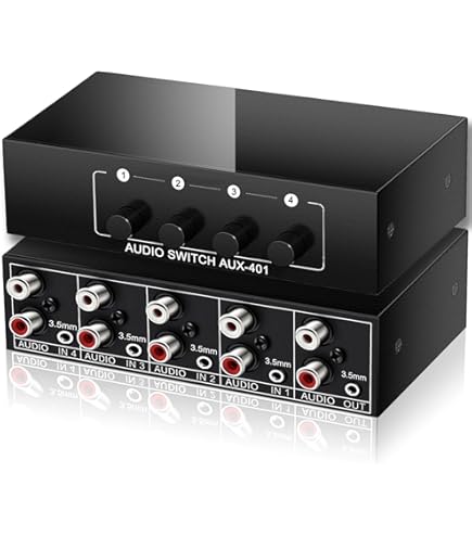 Amazon.com: FlyroadUp 3.5mm Aux + RCA L/R Audio Splitter 1 in 4