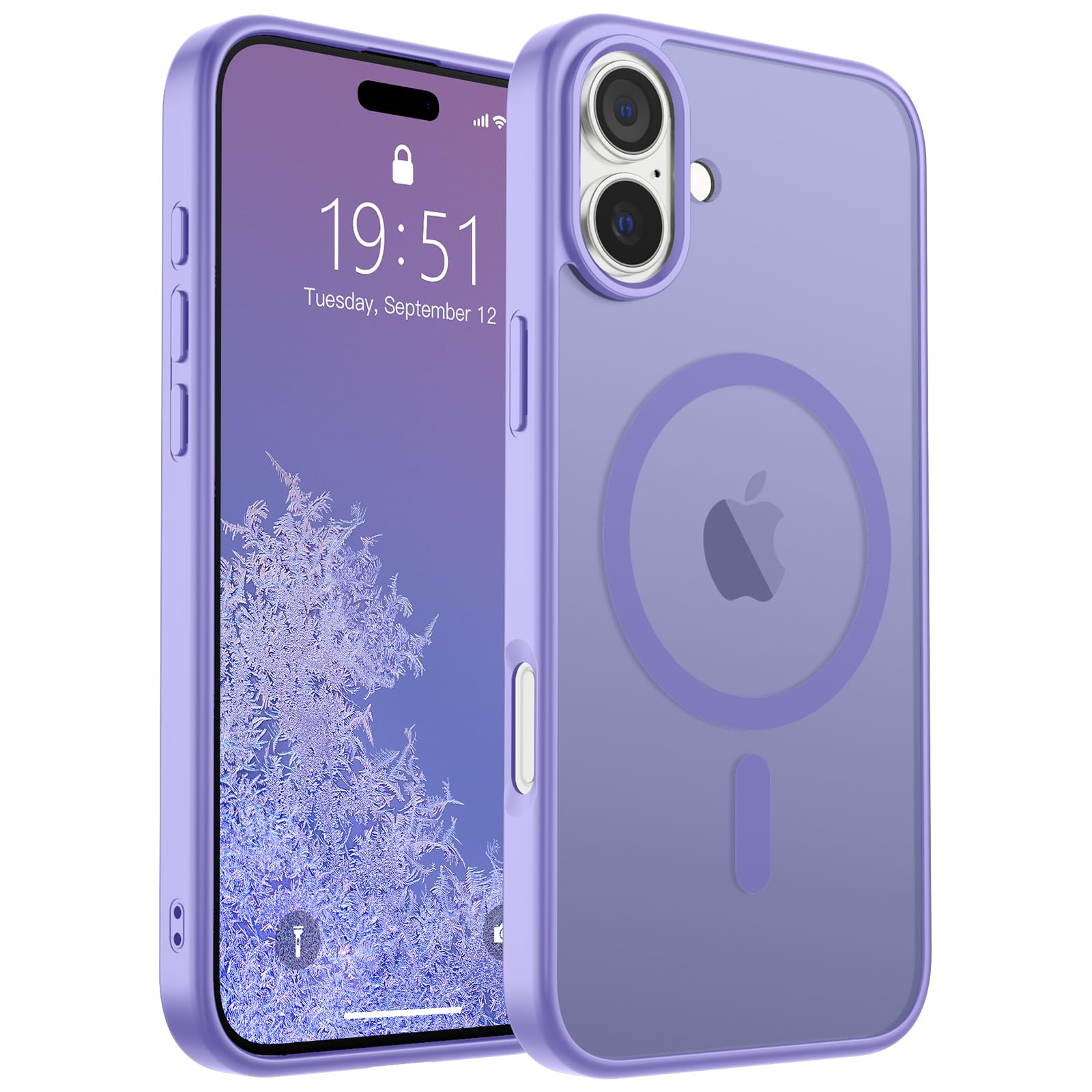 Photo 1 of SUPFINE Magnetic for iPhone 16 Plus Case(Compatible with MagSafe) (Military Grade Drop Protection) Slim Translucent Matte Shockproof with Anti-Fingerprint Phone Case,Purple