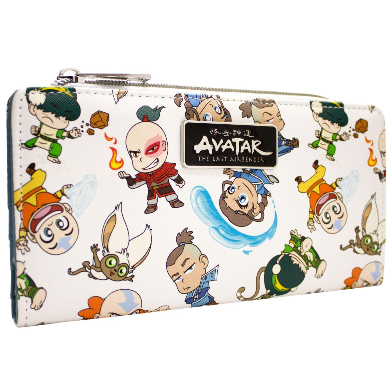 The Last Avatar Airbender Toph Zuko Sokka Chibi Purse Bi-Fold Coin & Card Holder, White