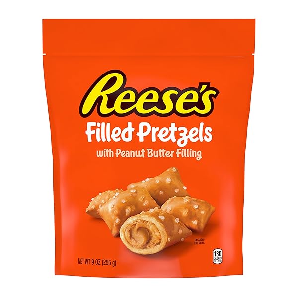 REESE’S FILLED PRETZELS, PEANUT BUTTER PRETZEL NUGGETS, CRUNCHY, READY TO EAT, SWEET AND SALTY SNACK, 9OZ RESEALABLE BAG