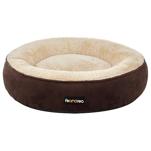 FEANDREA Round Doughnut Dog, Cat Bed, 60 x 60 cm, Brown PGW060K01