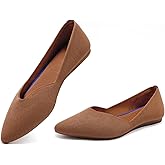 Frank Mully Womens Flat Shoes Classic Pointed Toe Flats Knitted Dress Shoes Soft Flats for Woman Comfortable Dressy