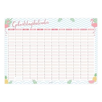 Frauen Geburtstagskalender In Rosa I Din A3 I Dauerkalender