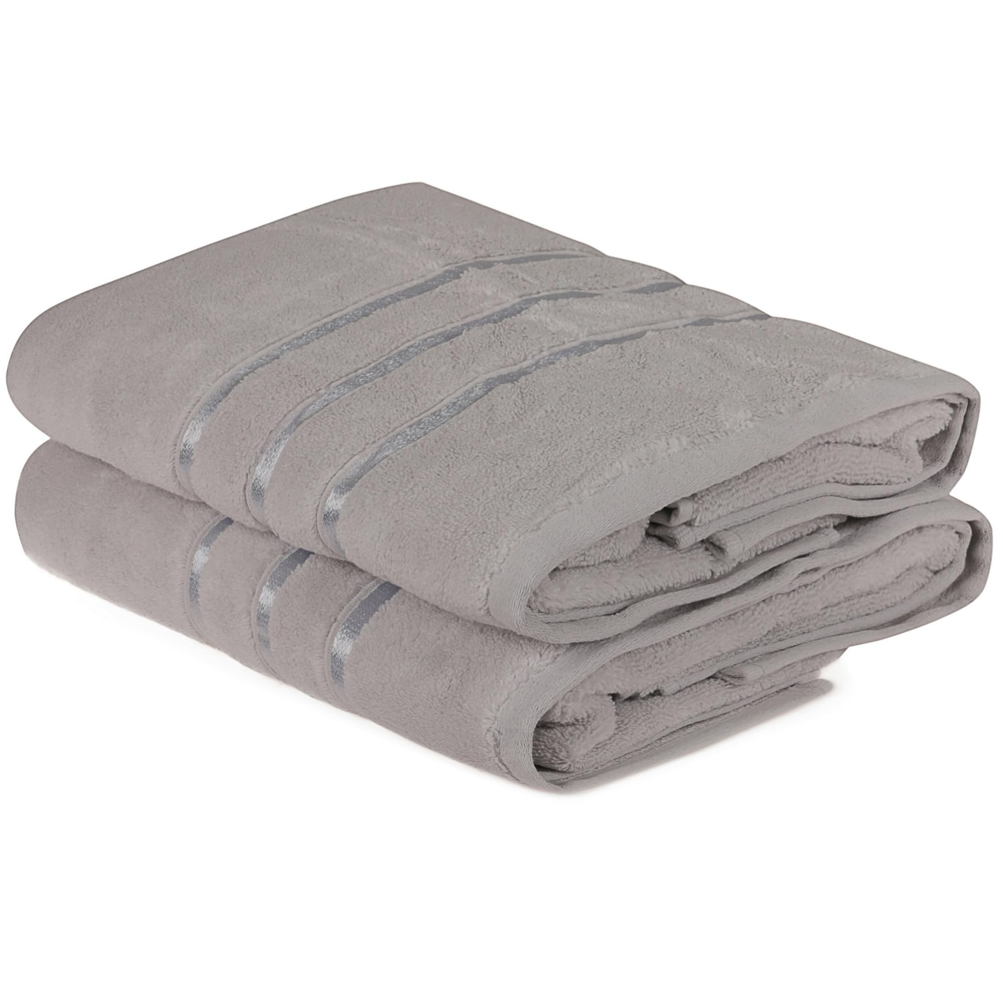 WELL HOME MOBILIARIO & DECORACIÓN Bath Towel Set (2 Piece) Light Blue and Light Grey
