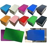 200 Pcs Metal Engraving Blanks Aluminum Sheet Laser Engraving Business Card Multipurpose DIY Gift Cards 86 x 54 x 0.21 mm for Circut, CNC, Glowforge (Multicolor)